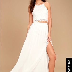 Lulus Midnight Memories White Lace Two-Piece Dress